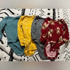 Newborn Baby Boy Long Sleeve Onesie Set